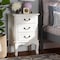 Baxton Studio Gabrielle White-Finished 3-Drawer Wood Nightstand 162-10259 - alternate 3